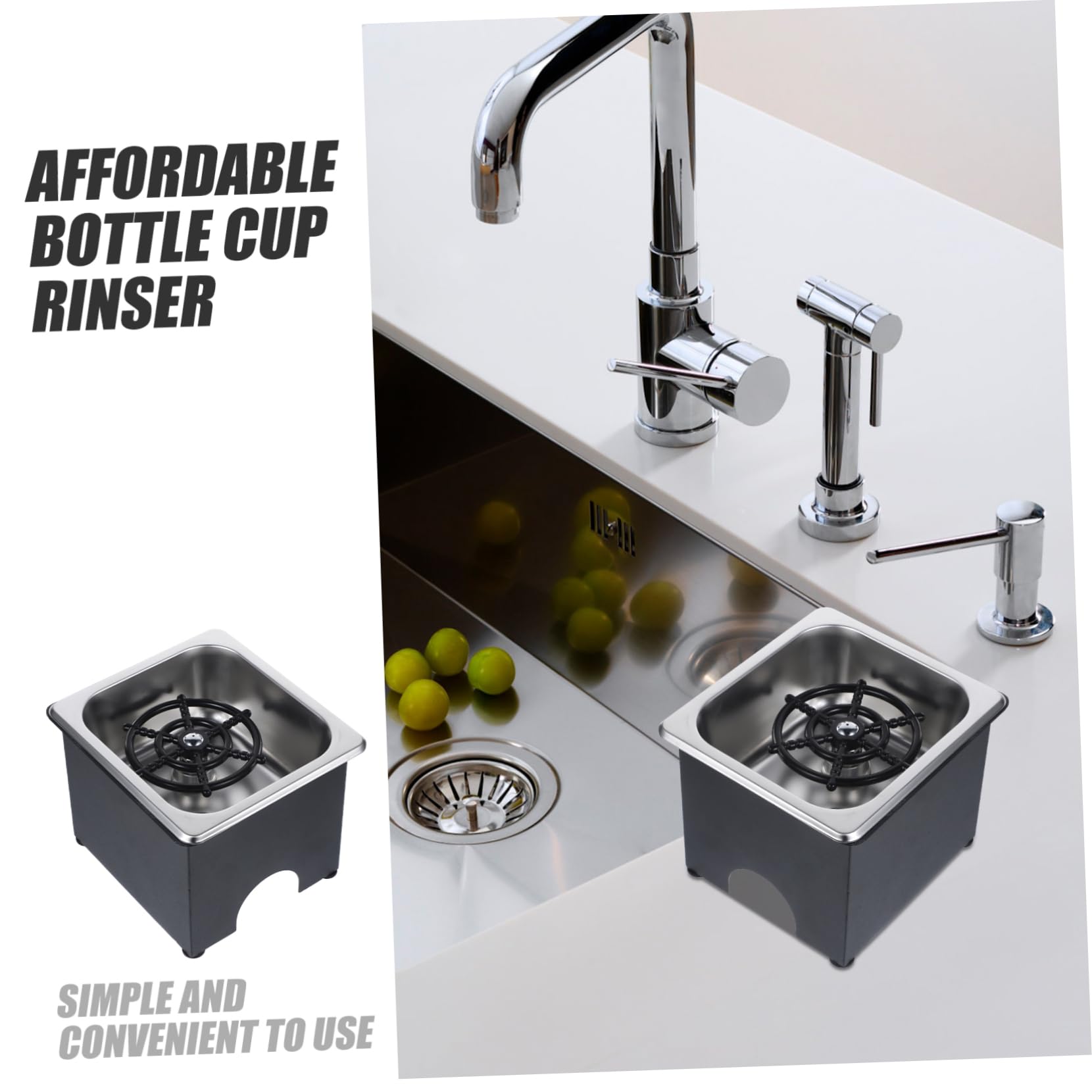 Rince-tasses en Acier Inoxydable, 1 Set, Rinçage Haute Pression