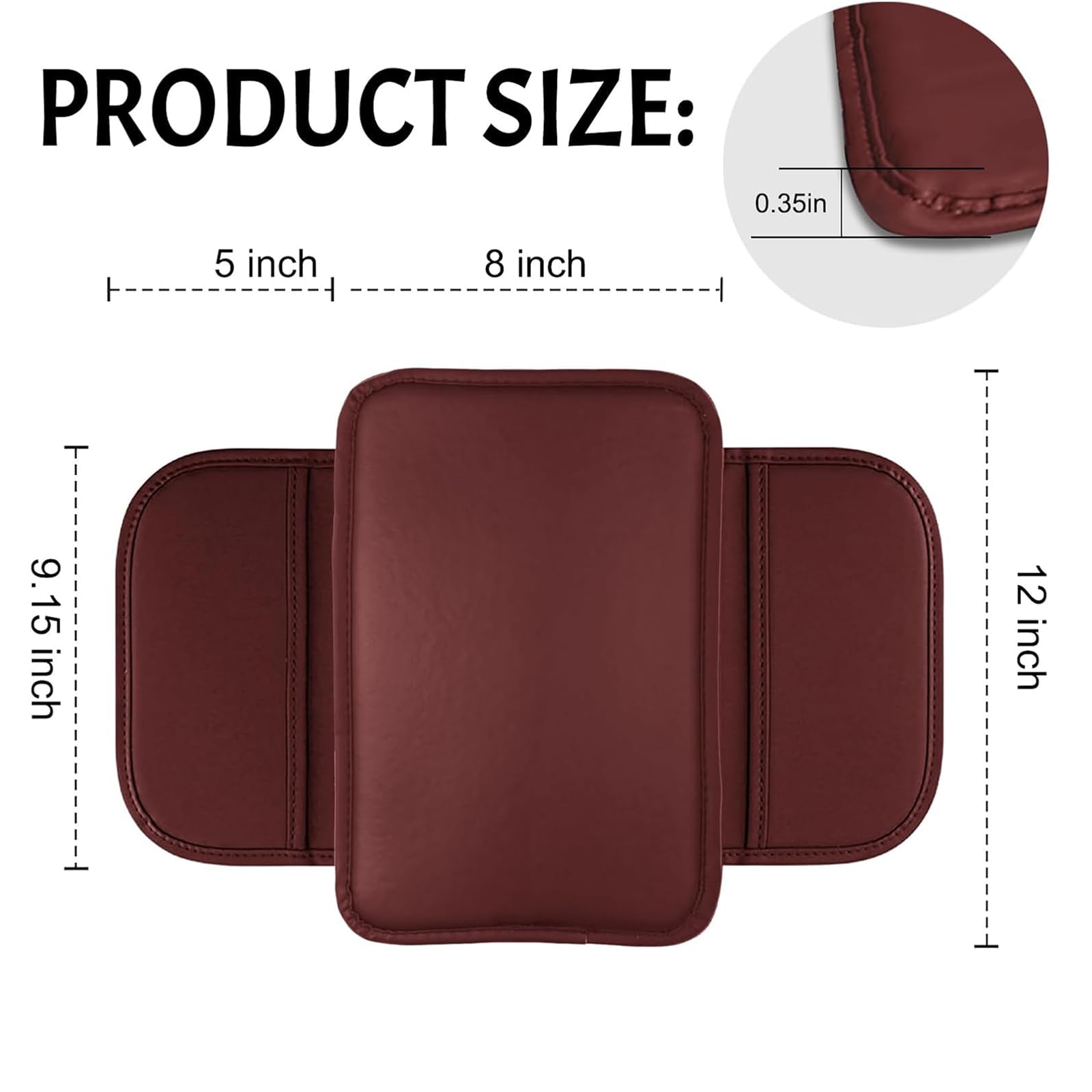 Kar Designers Center Console Lid Armrest Cover – Red Stitch – Fits 2006-2011 BMW E90