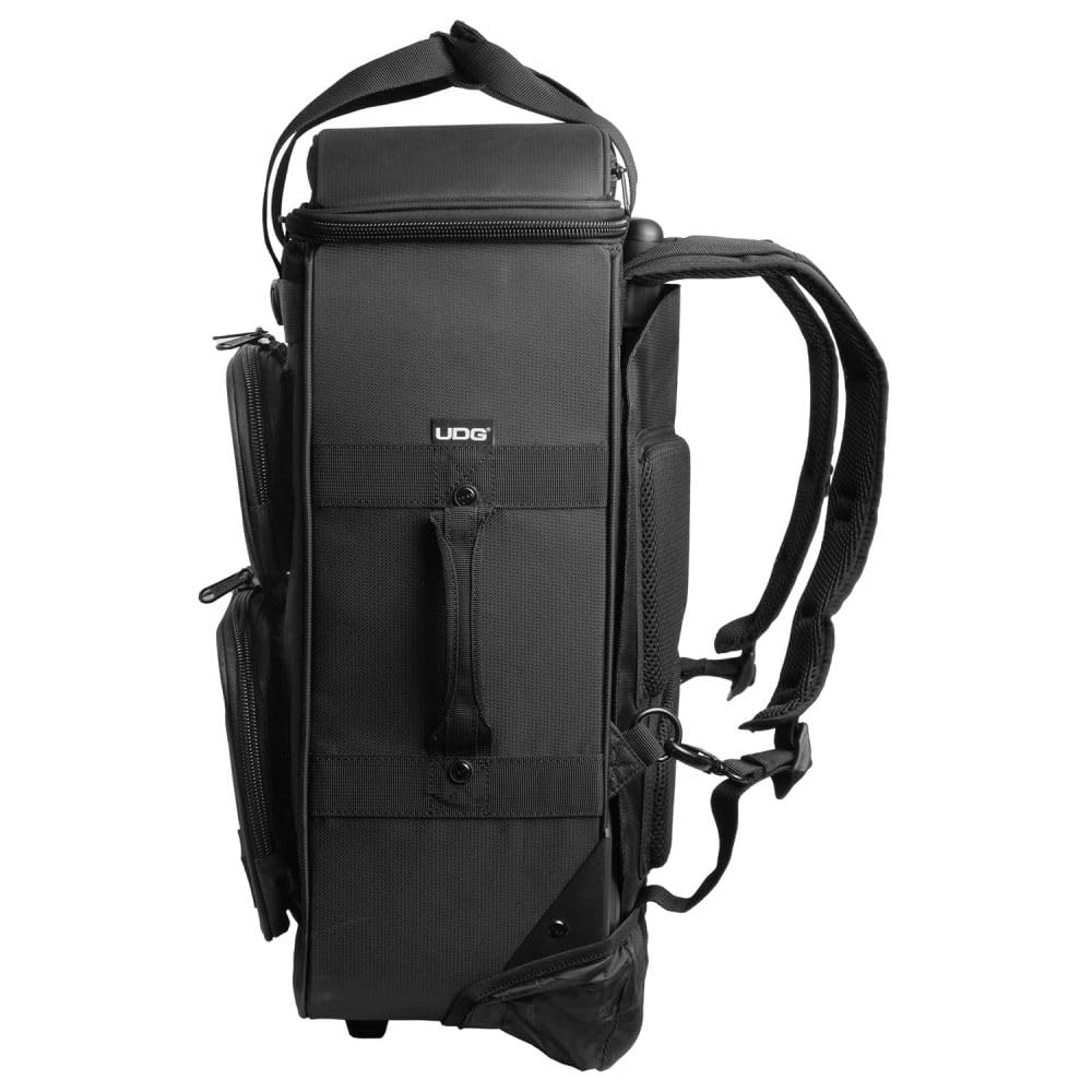 UDG Ultimate Producer Rucksack Trolley, Schwarz Orange (U9024BL/OR) | Multifunktionales Reisesystem; ausziehbarer Trolleygriff; gepolstertes Laptopfach; wasserabweisendes Nylon