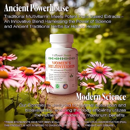 Todicamp Women's Multivitamin & Mineral Complex With Plant-Based Extracts - Hair Skin And Nails Vitamins - Foundational Multivitamin For Women - 30 Day Supply #TOP2