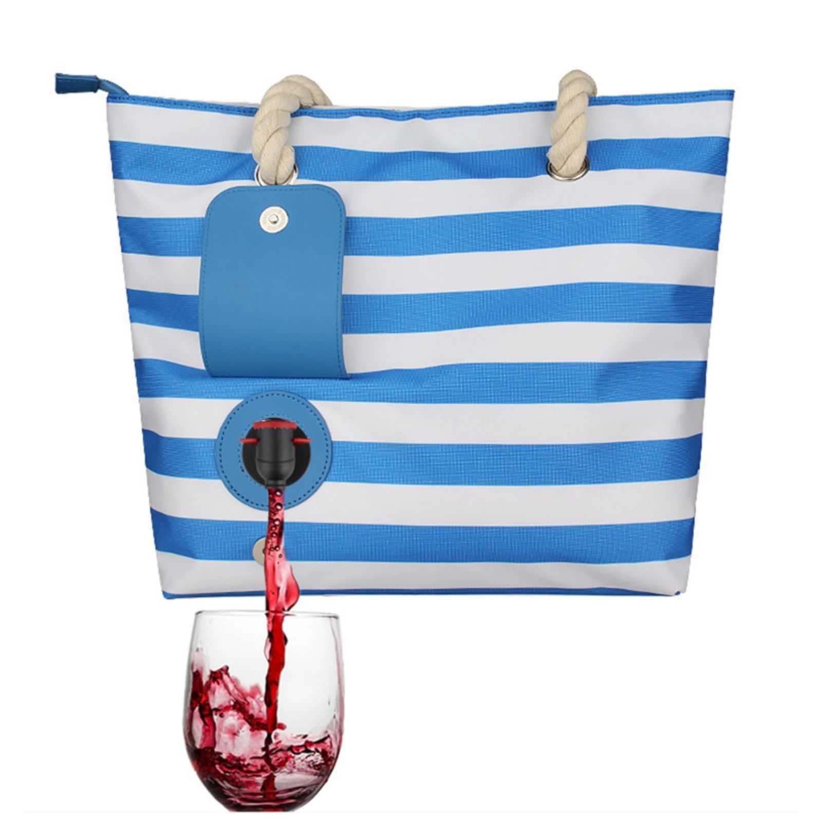 Sac isotherme portable avec robinet et 3 bulles intérieures, distributeur de vin de plage, sac à vin élégant avec poignée pour s'amuser en plein air