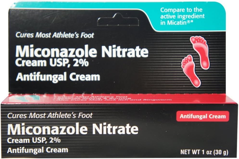 Miconazole Nitrate 2 % Antifungal Cream - 1 Oz (Pack of 6)