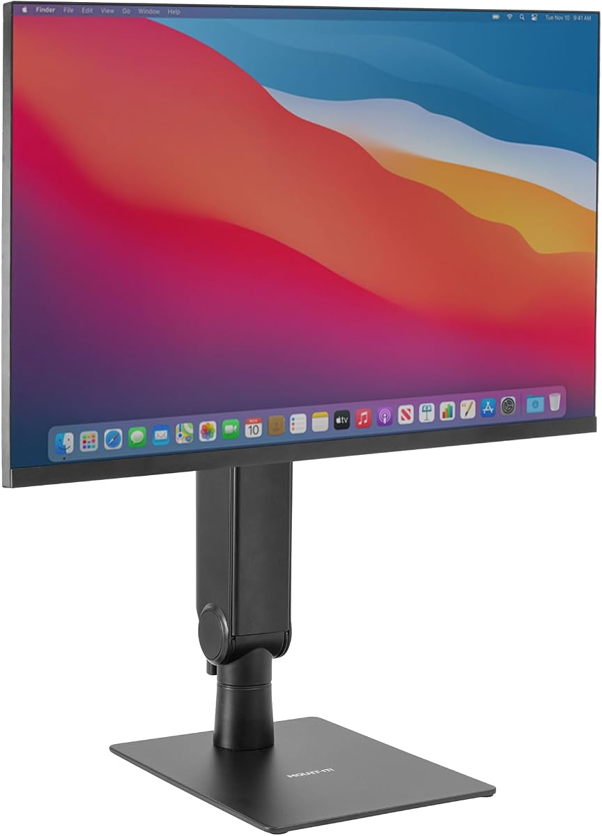 Brazo independiente para monitor individual de 17" a 32", altura ajustable, soporte para monitor con mecanismo de resorte de tensión ajustable, Max VESA 100x100, giratorio, rotación, ajuste instantáneo de altura, negro