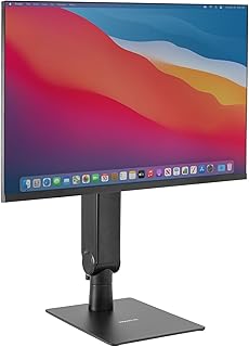 Mount-It! Freestanding Single Monitor Arm 17" to 32", Height Adjustable, Tension Adjustable Spring Mechanism Monitor Stand, Max VESA 100x100, Swivel, Rotation, Instant Height Adjustment, Black