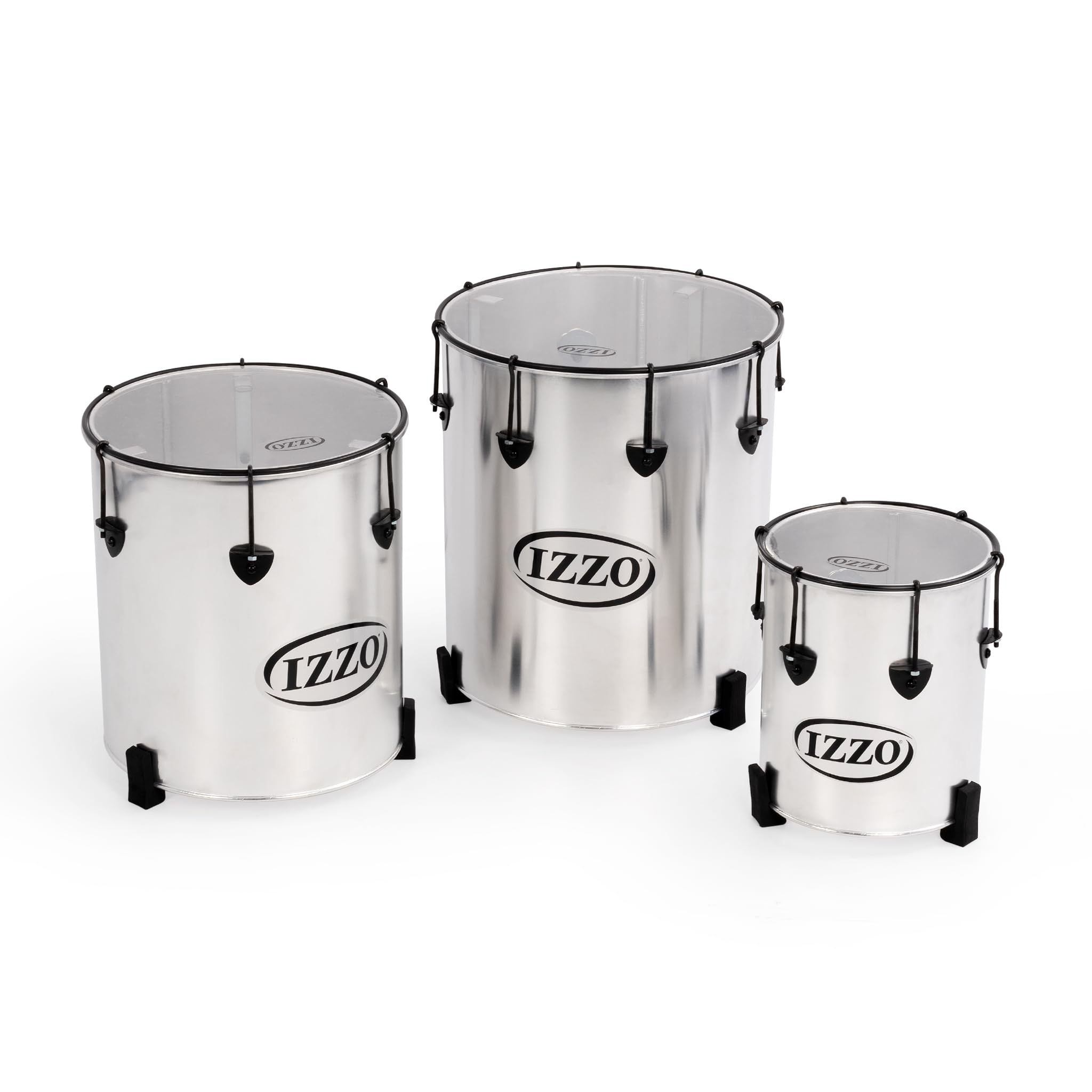 Percussion Plus Pp780 Samba tambours en argent finition mate (lot de 3)