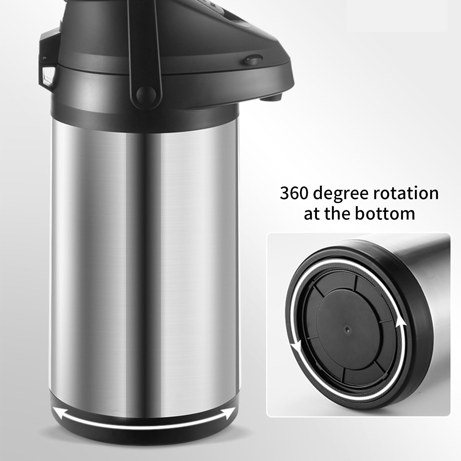 Boccetta sottovuoto ergonomica per acqua calda da 1900 ml Boccette sottovuoto in acciaio antiruggine Erogazione touch per appassionati tè e caffè Boccette sottovuoto in acciaio antiruggine da