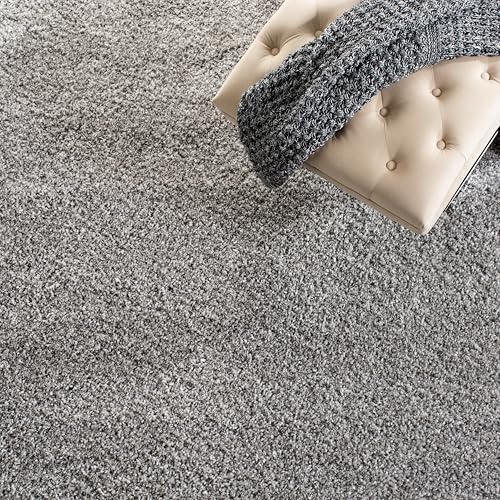 Image of Shaggy Polyester Microfiber Round Rug Carpet for Living Room | Ultra Soft Fluffy Plush Area Rug | Anti-Skid Non-Slip Backing | Washable Carpet for Bedroom- (5x5 feet, A7, Round)