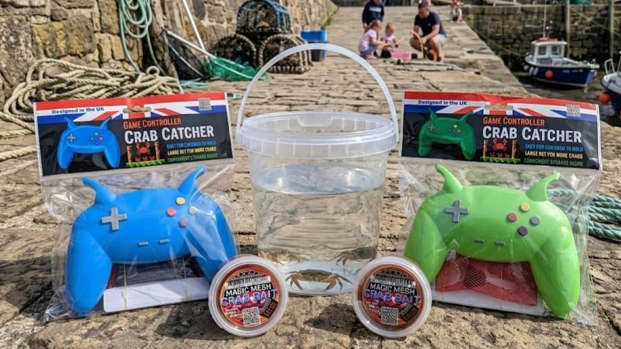 X1 Game Controller Crab Catcher, Green, 11 Metre Line, Red Net