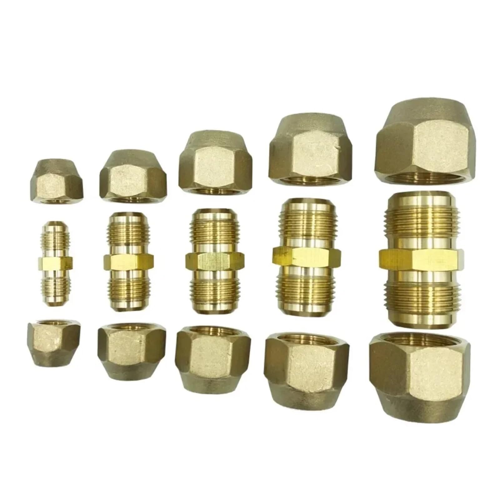 Mosiężny reduktor kielicha 1/4-7/8" SAE | Zestaw złączy rurowych OD(With Nut,7L8 TO 7L8 SAE_SAE FLARE TUBE)