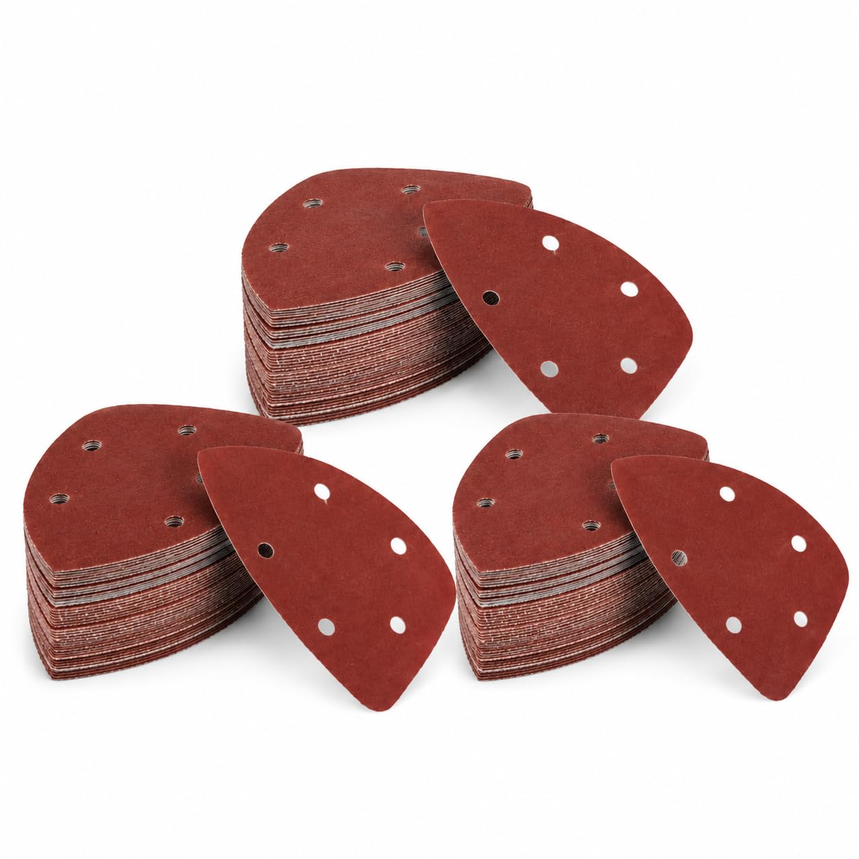 60 Pcs Detail Sander Pads, Triangle Mouse Sandpaper Sheets for Wood Metal