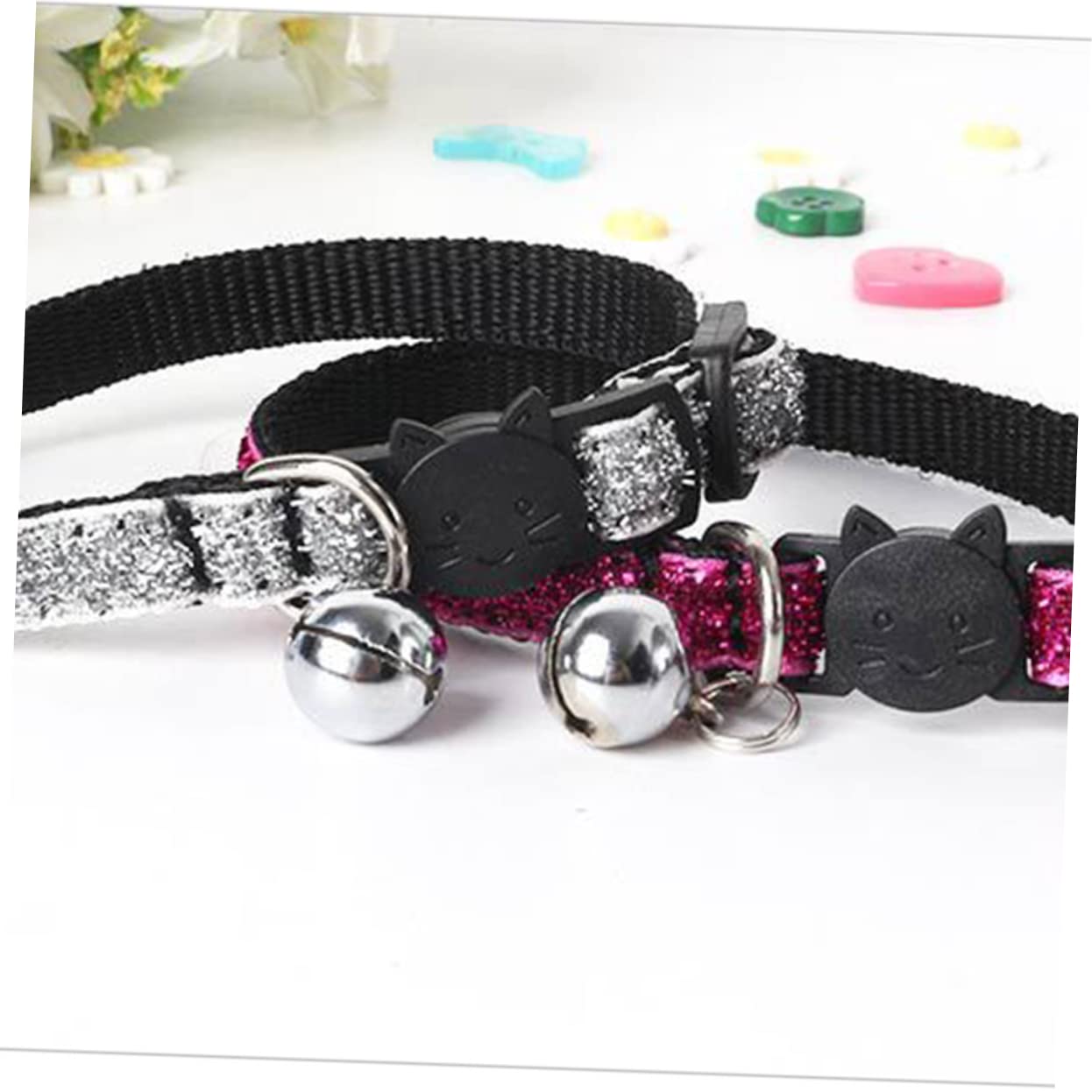 BESPORTBLE 15pezzi Collare Regolabile Nylon Con Campanella Per Gatti e Cani Da Accessorio Sicuro e Pratico Per Identificazione Animali Domestici