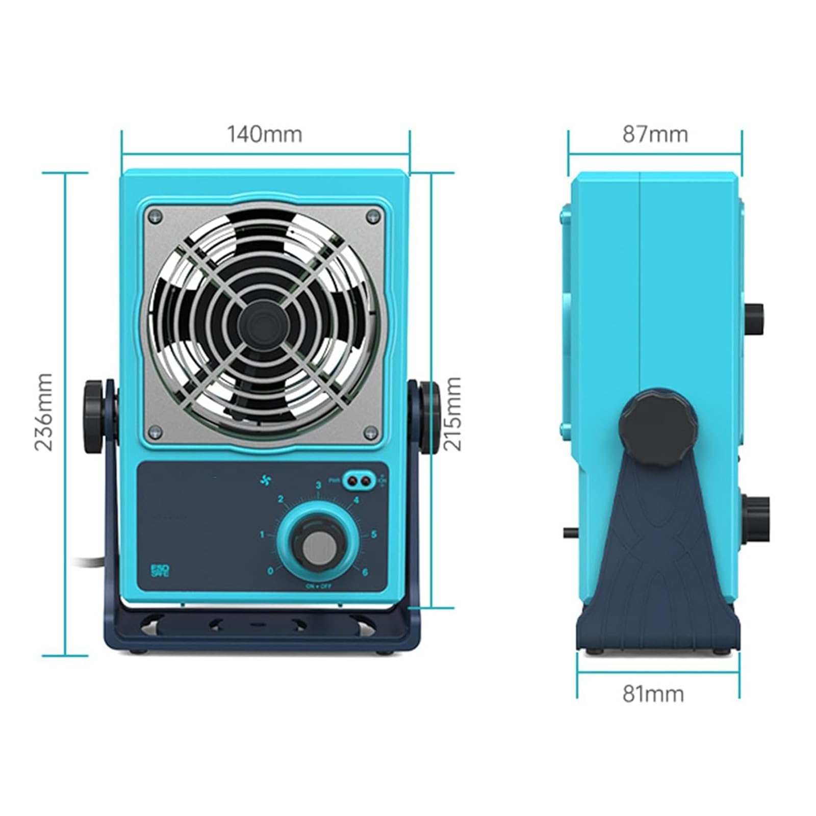 Ionizador antiestático de escritorio, eliminador estático ESD con volumen de aire máximo de 85 CFM, ajustable continuamente, incluye dispositivo de limpieza para eliminación estática