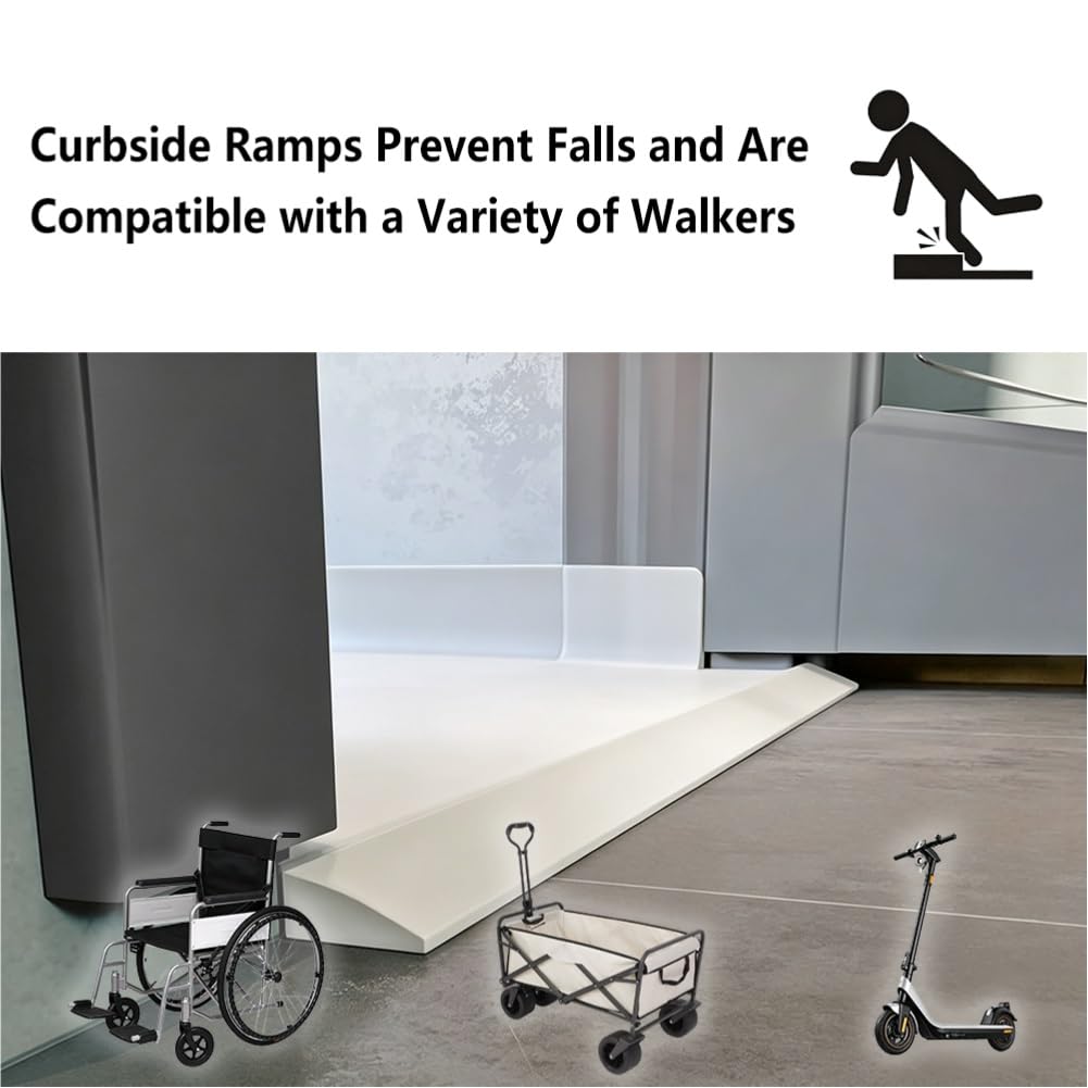 Rampa de Acceso para Interior 3 cm Altura Goma Ligera para Silla de Rueda | Capacidad de 300 kg, Fácil de Limpiar, Rampa Recortable, para Scooter carrito(100CM/40IN L)