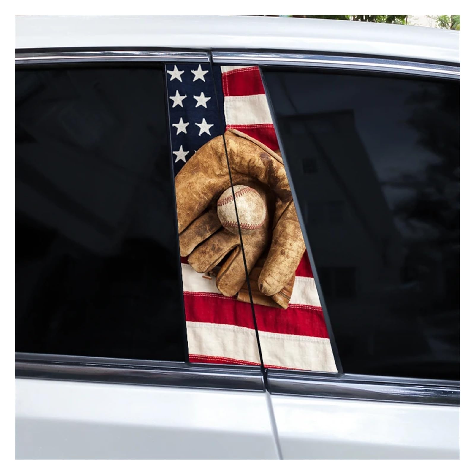 Car Side Decals 2pcs Star Spangled Soul Car B-Pillar Sticker Waterproof Scratch-Resistant Vinyl Center Column Decal(Style E)