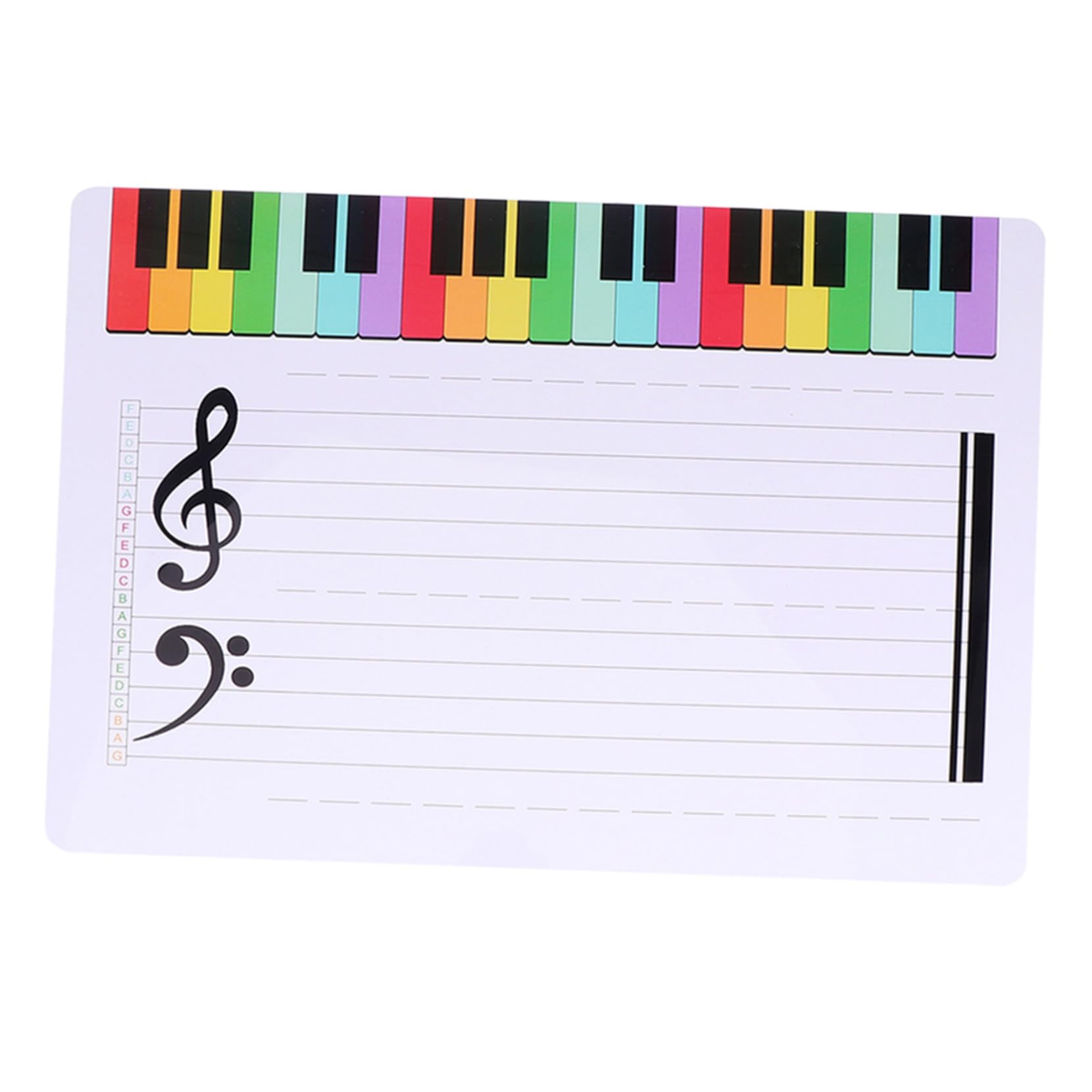 TEHAUX 6 Stück Personal Whiteboard Klavier Löschbare Tafel Musik Trocken Abwischbare Tafeln Tafel Beschreibbare Musiktafel Klavierunterricht Musik Trocken
