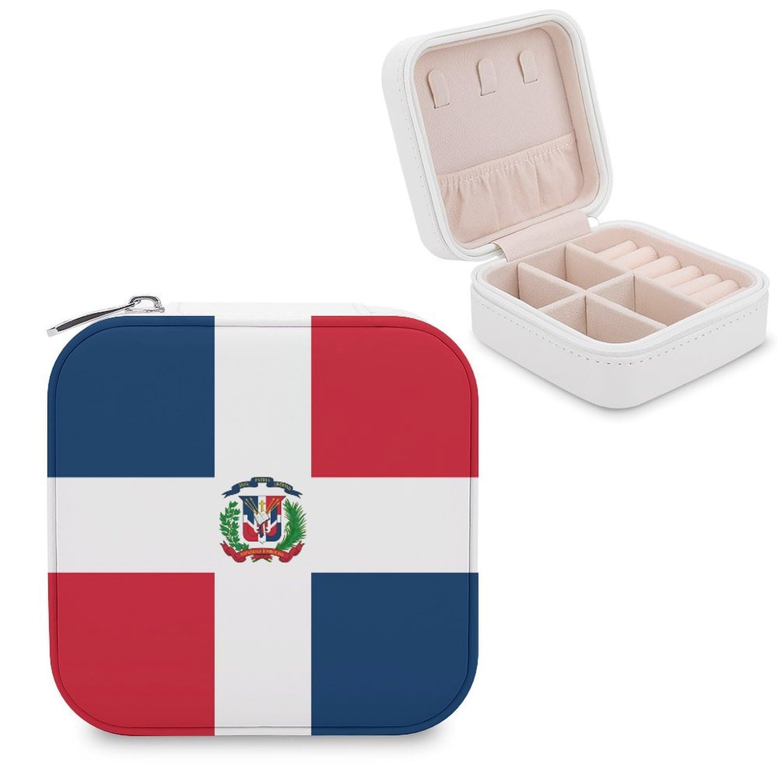 CUTJMDNGH Dominican Republic Flag Jewelry Box for Women Jewellery Case Organizer Storage Boxes Craft