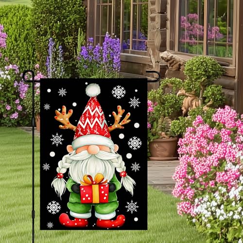 Image of BlissYard Christmas Santa Claus Garden Flag 12x18 Inch Polyester