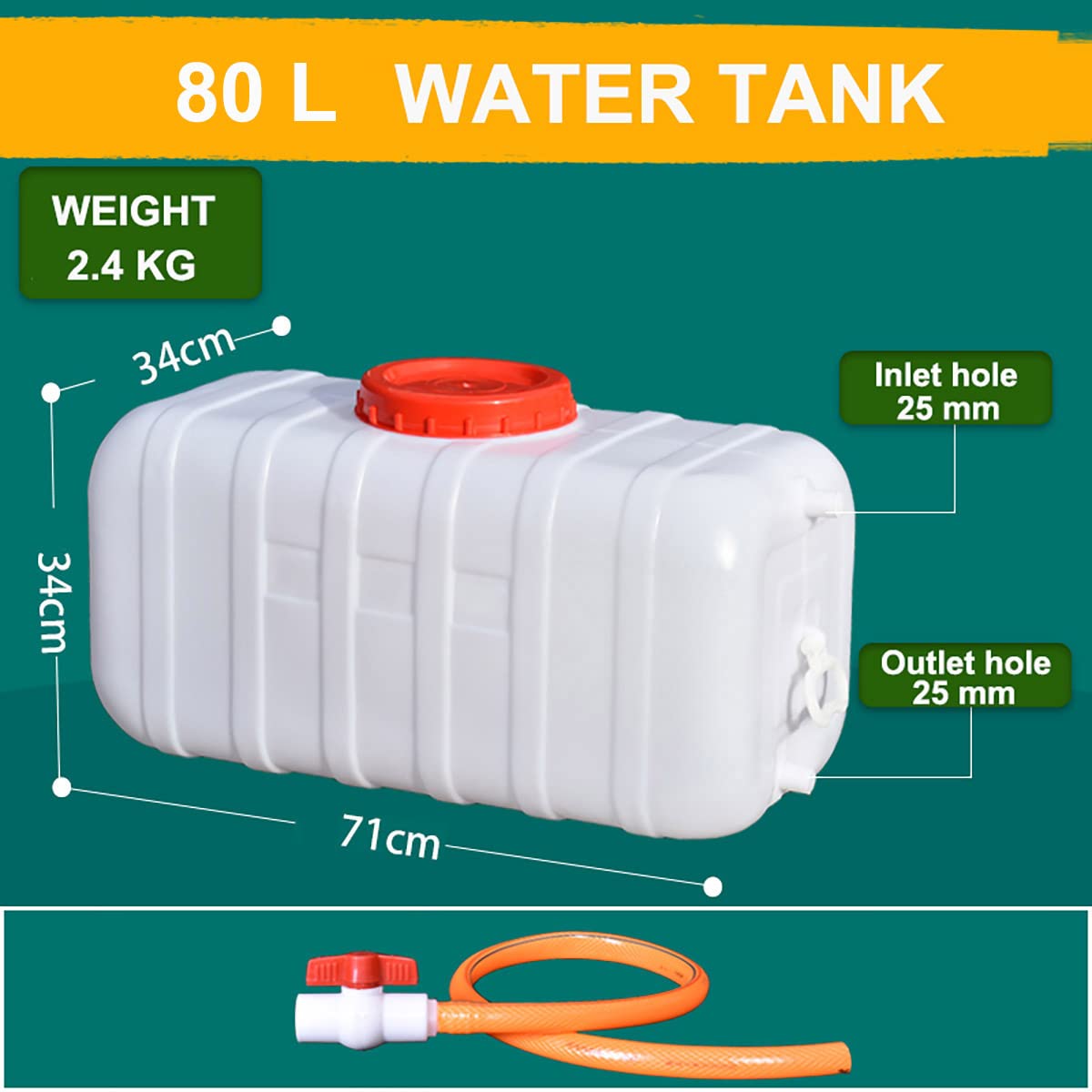 Amazon.co.jp: 水タンク 80L ウォーターコンテナ 蛇口付き ポータブル