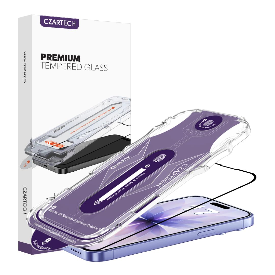 CZARTECH [Auto Align] Tempered Glass For iPhone 17 Screen Protector Edge to Edge Full Protection HD glass with Quik Fix Application | Bubble & Dust Free | Scratch Resistant | Military Grade Protection. — Amazon image 8