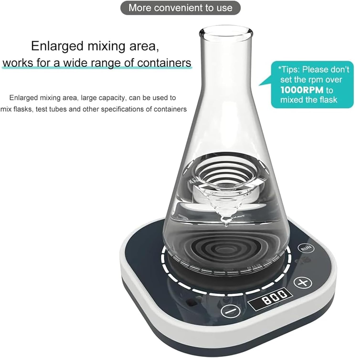 Digital Lab Vortex Shaker Mixer, LED Digital Display, Brushless Motor, Laser Sensing Start, Speed ​​100-3000rpm, Suitable for Mixing Flasks and Test Tubes