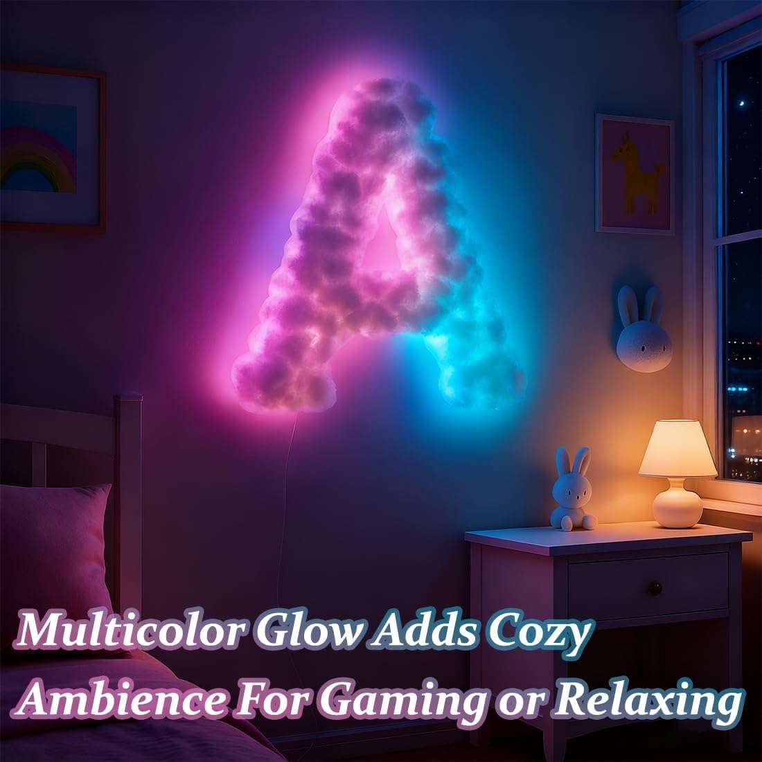 Lampa LED 3D Thunder Cloud – zasilanie USB, aktywowane głosem, wielokolorowe efekty do sypialni i pokoju gier, dekoracja