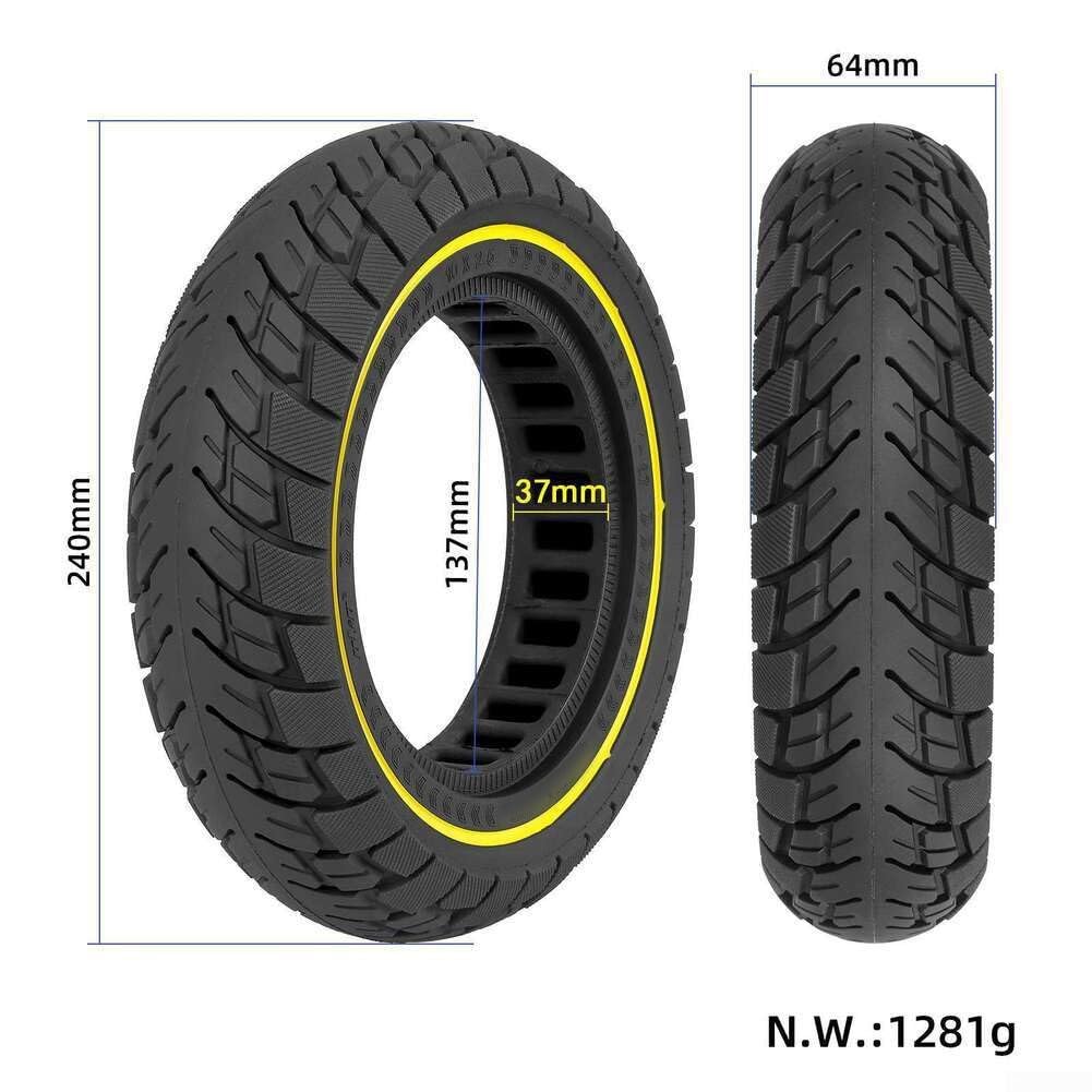 Pneu de scooter tout-terrain solide 10 x 2,5 anti-crevaison (B)