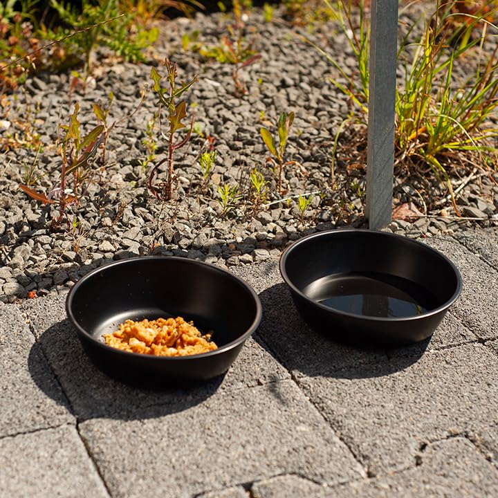 LAUBLUST Edelstahl Schüssel für Haustiere - 2-er-Set - Volumen: 1,4 Liter (XL) - Schwarz - Futternapf für Katzen und Hunde - Wassernapf für Hunde - Futterschale - Futterstation Hund