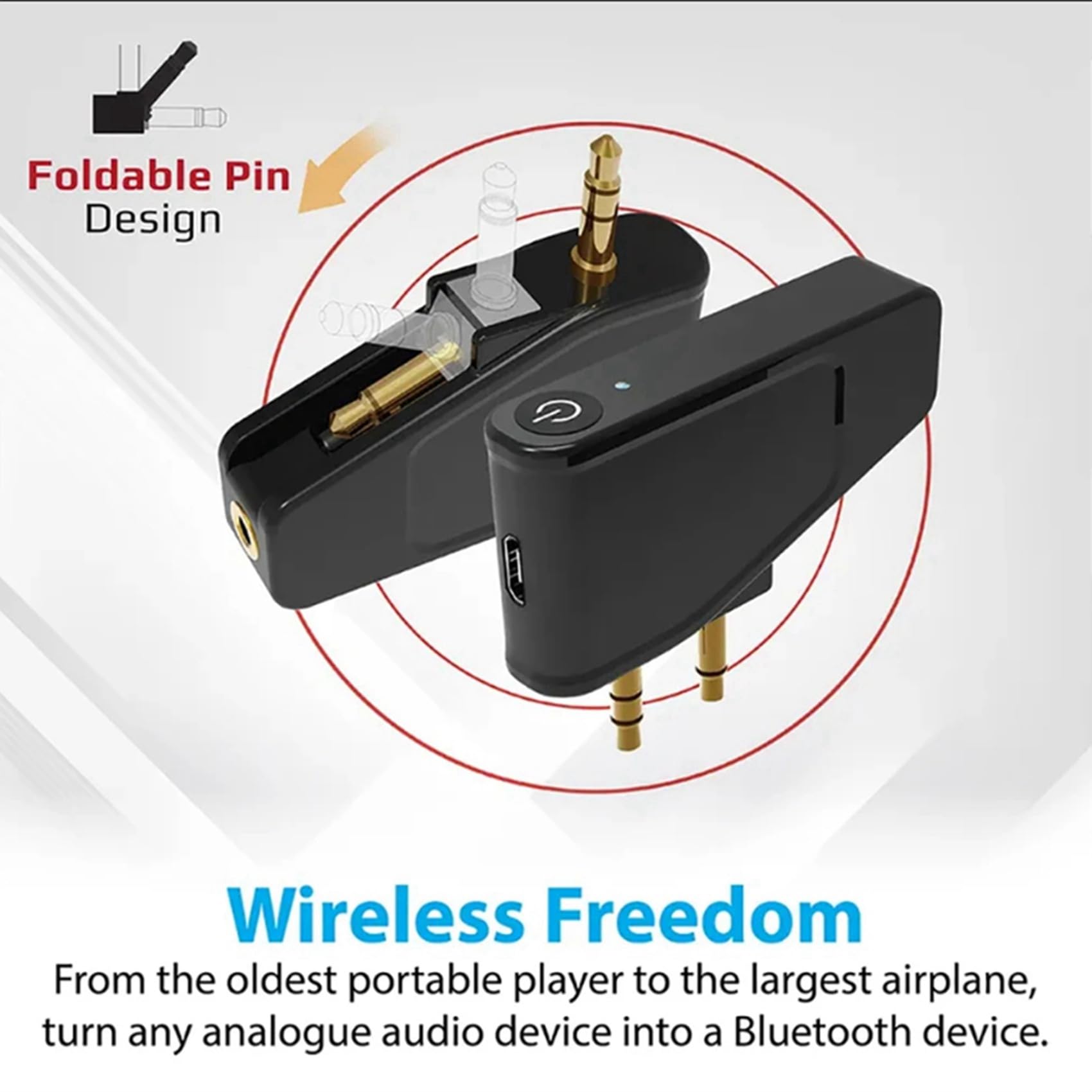 4X Bluetooth 5.3 Adapter Lotu Samolotu Samolotem Nadajnik A2DP do Bezprzewodowych SłUchawek Aonic 40 50 z Redukcją SzumóW