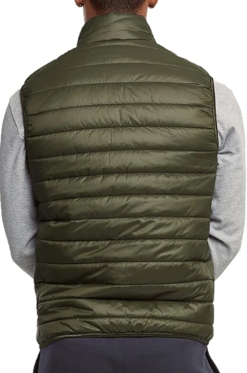 Men's Lightweight Full Zip Puffer Vest, Black S, 1 Count, 1