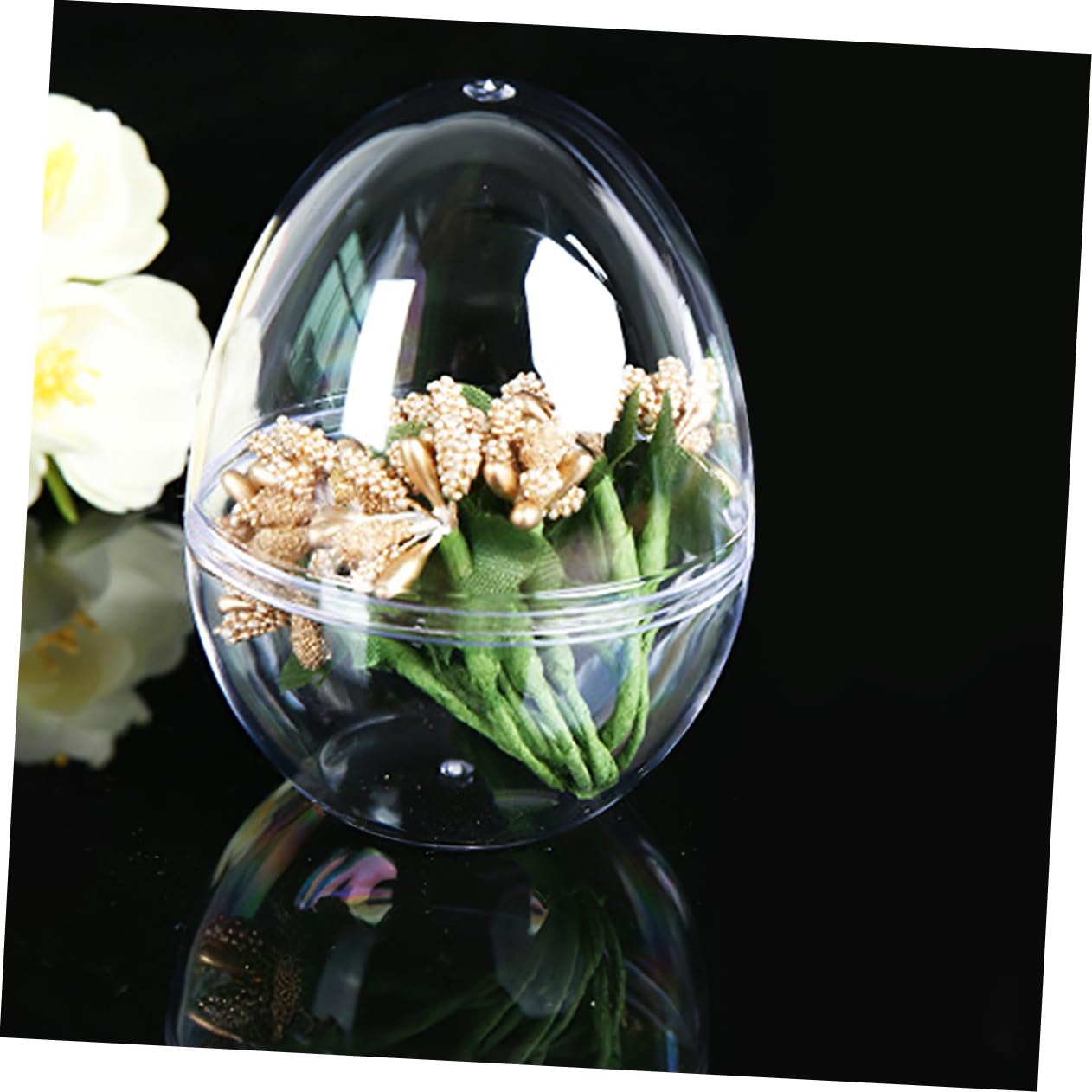 Artibetter 5 Pezzi di Palline di Plastica Trasparenti Riempibili per Uova di Pasqua per Decorare Ornamenti, Durevoli E Riutilizzabili per Bomboniere Pasquali E Decorazioni per La Casa