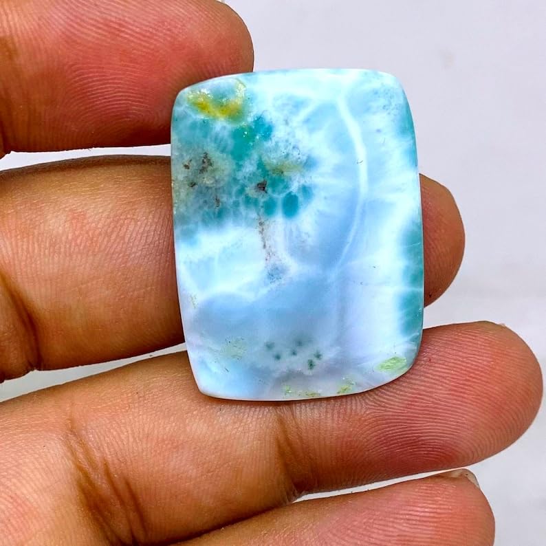 Larimar naturel cabochon rectangle 30x22mm pour création joaillerie unique
