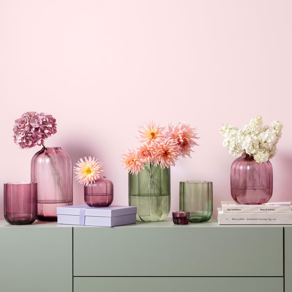 Villeroy & Boch – Fleur Gifts jarrón, Altura: Aprox. 28 cm, Lila, jarrón Floral de Cristal para Ramos Grandes, Cristal