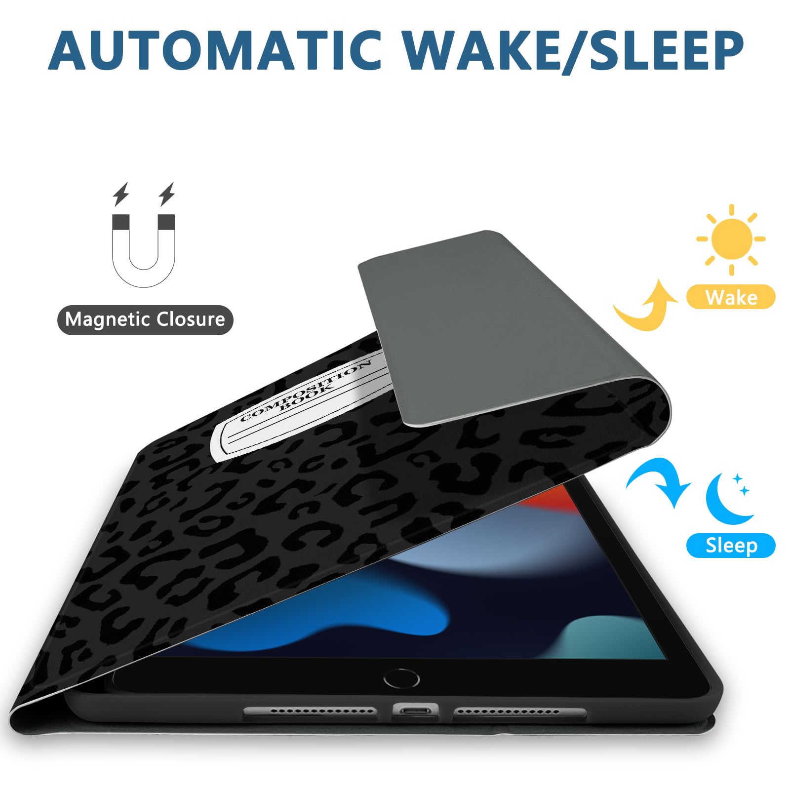 Funda con teclado para iPad de 9ª generación de 10.2 pulgadas 2021, magnéticamente absorbente, apagado y encendido automático, soporte para lápiz con 2 películas templadas para iPad de