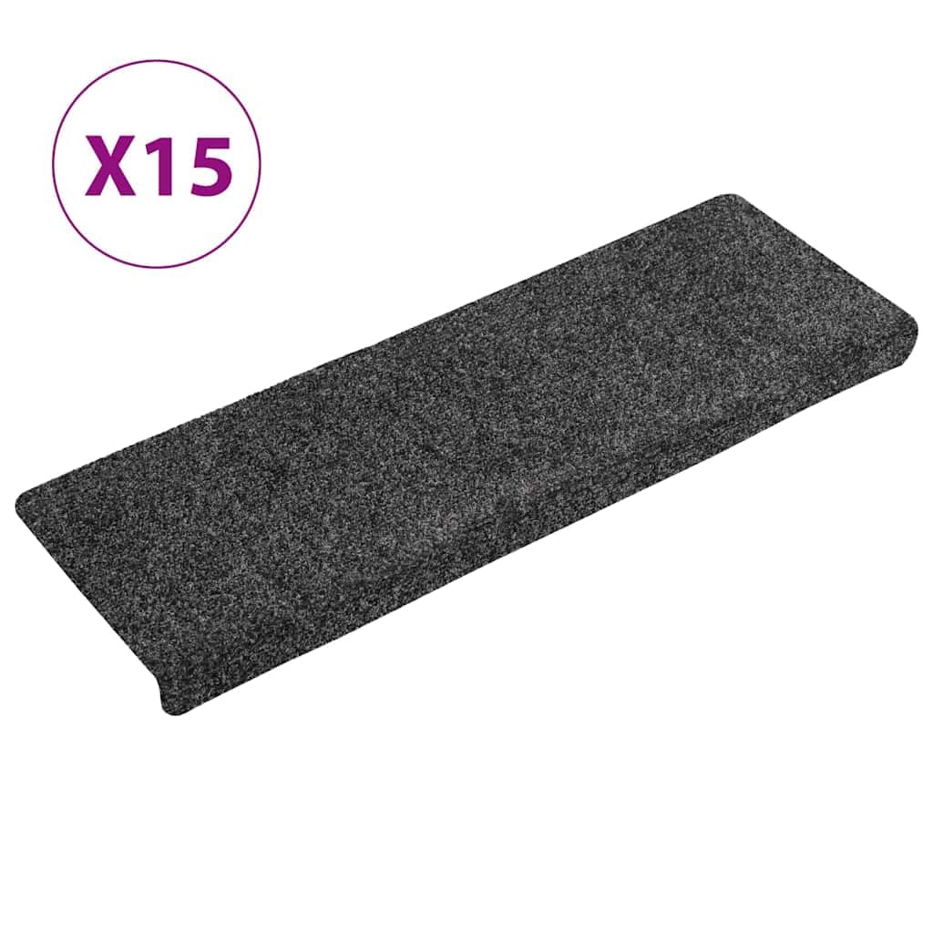 Naklejki na schody 15 sztuk 65 x 21 x 4 cm Ciemnoszary