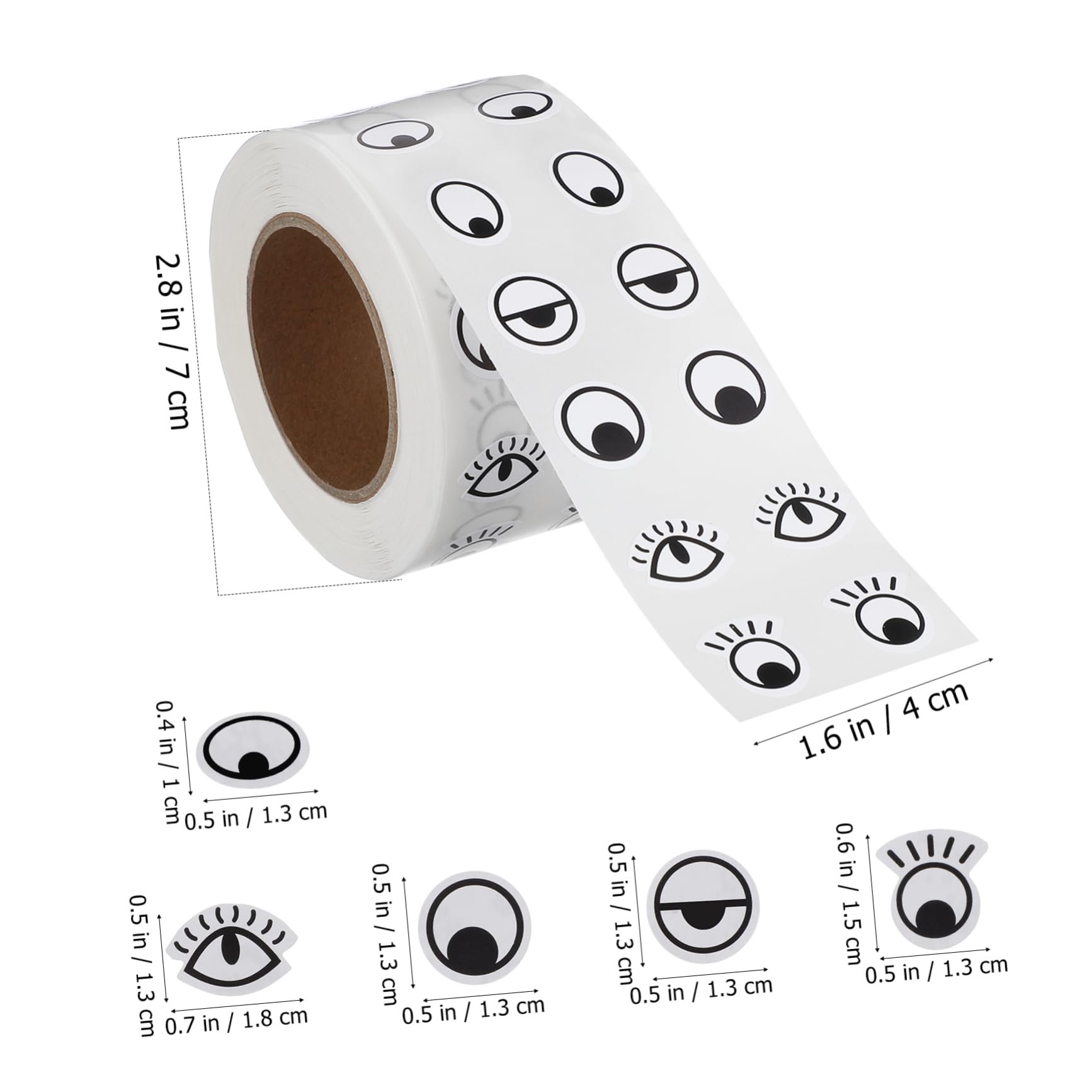 KALLORY Unique Craft Accessories Self-Adhesive Eye Stickers Cartoon Wiggle Eyes for DIY Projects Scrapbook Decor