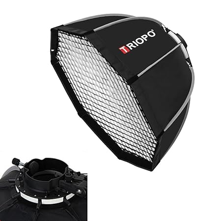 Triopo KX90 Soft Box 35.4in/90cm Softbox with Honeycomb Grid, Octagon Umbrella Photography Softbox for Godox V1 AD200Pro Round Head Flash Speedlite Speedlight Soft Box Light Diffuser