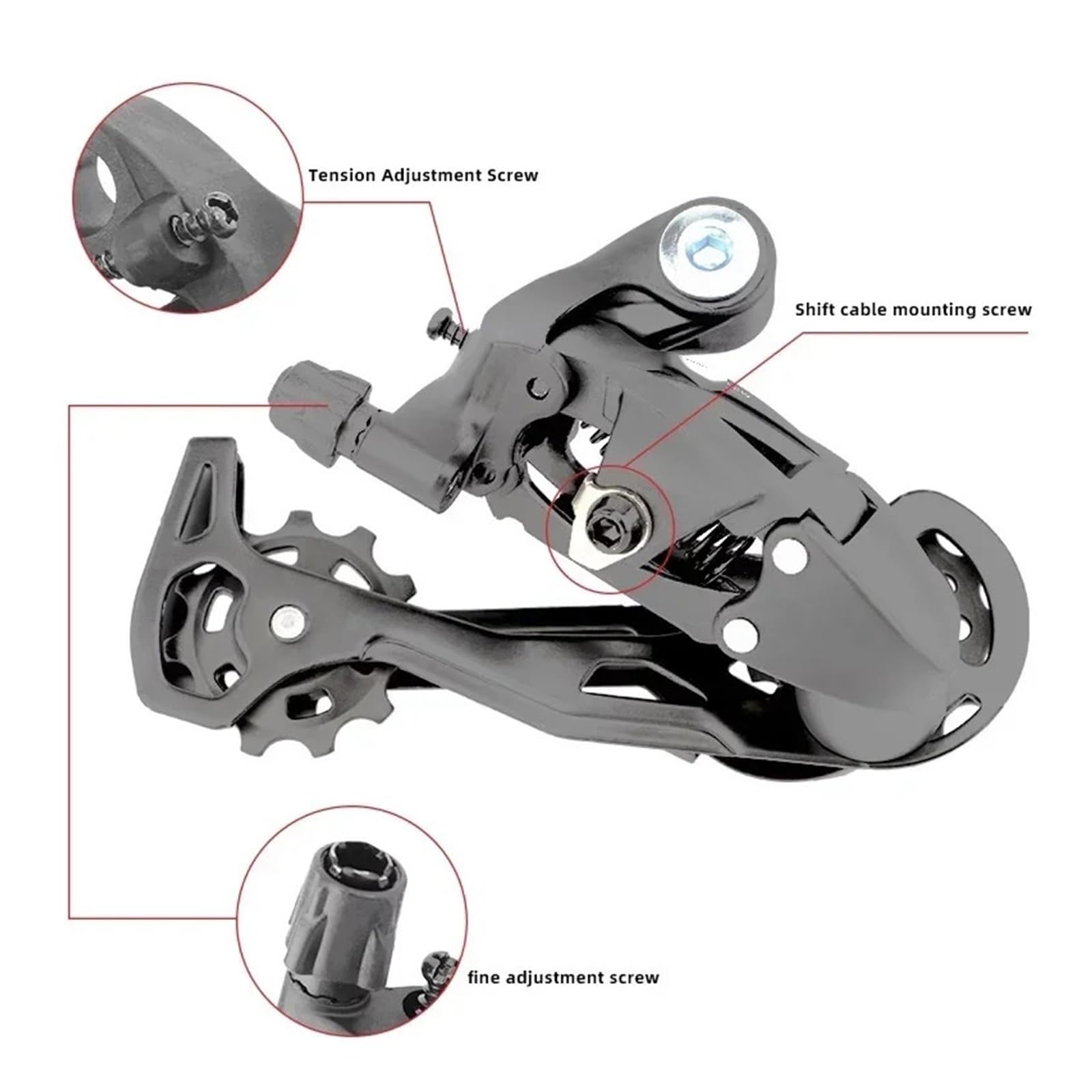 Generico Accessori for Gruppo Bicicletta con Cambio e deragliatore Posteriore for Mountain Bike 7/8/9/10/11