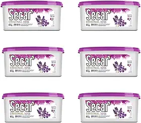 Kit 6 Unid de Evita Mofo Desumidificador Anti Mofo Secar 80g Lavanda