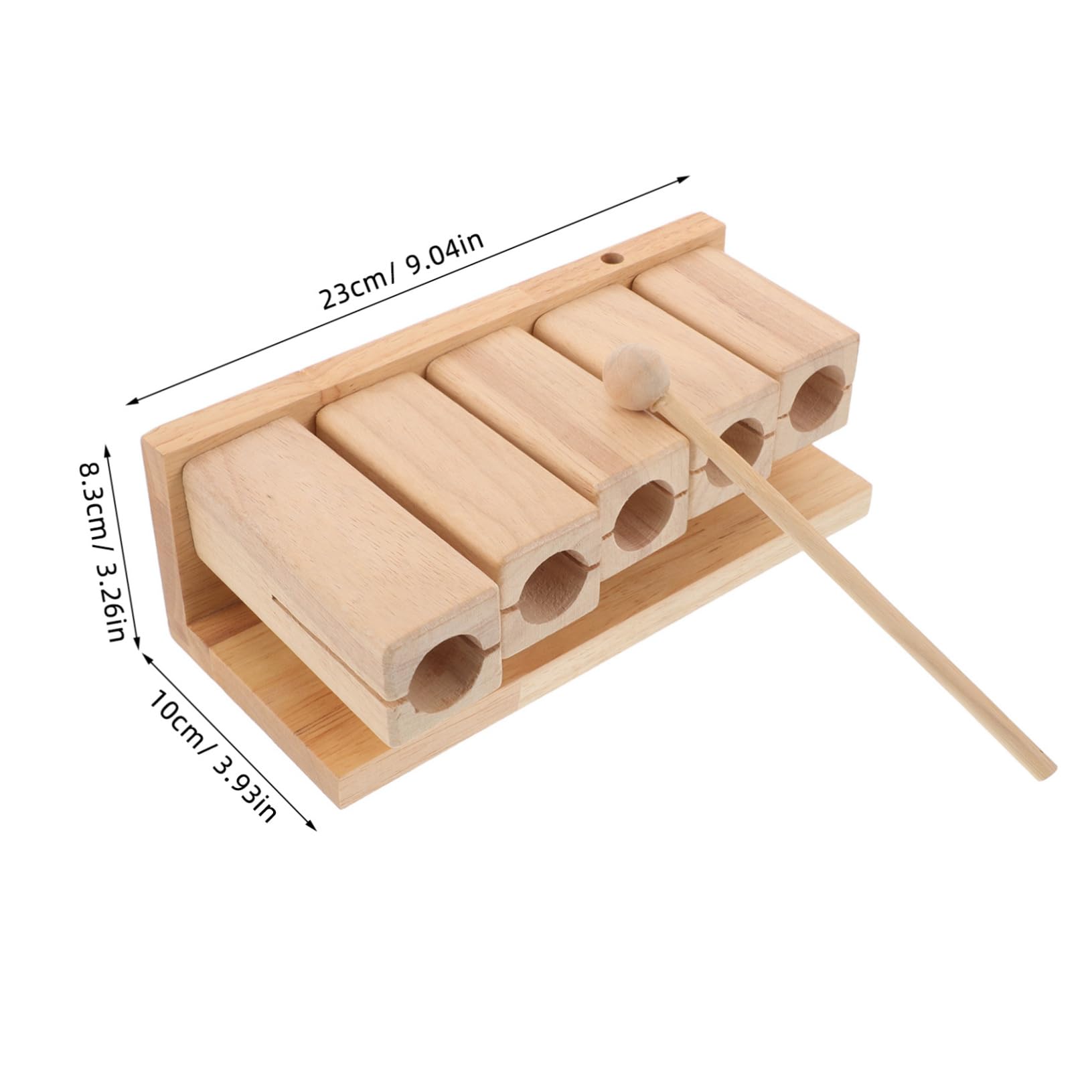 FRCOLOR Strumento Ritmico Musicale in Legno con Mazzuolo, Design Pentatonico a Cinque Toni, Impugnatura Ergonomica Adatta a Ragazzo Ragazza per Lezioni di Musica e Gioco Educativo