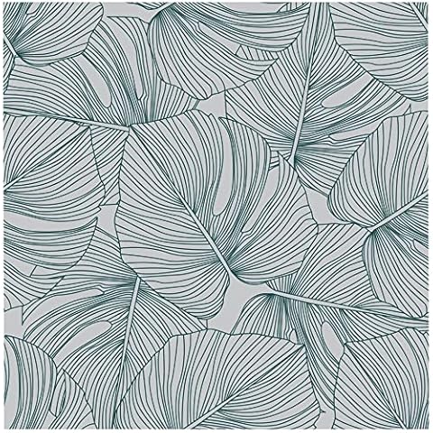 UniGoos Monstera Leaves Peel and Stick Wallpaper Self-Adhesive Removable Green Palm Leaf Contact Paper Decorative Vinyl Tropical Botanical Wall Paper for Cabinet Bedroom Shelf DIY Decor 17.7" x118" Cover