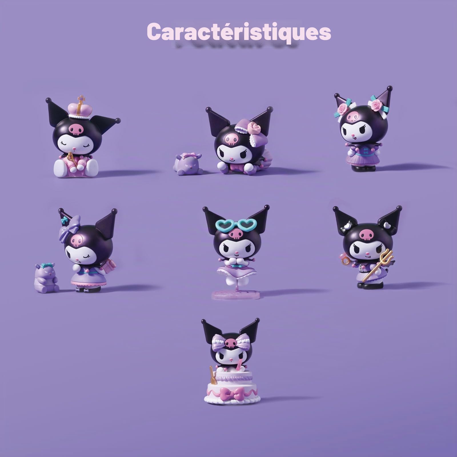 Distributeur Kuromi – 6 œufs Surprise Avec Mini Figurines – Boîte Aveugle – Cadeau Anniversaire Filles Et Enfants