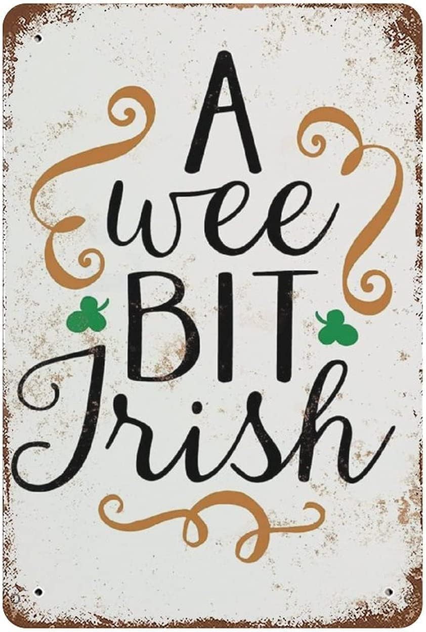 Nuboxx Funny Tin Sign A Wee Bit Irish Fun Home Home Bathroom Patio Bar Cafe Tin Sign 8X12 Inches