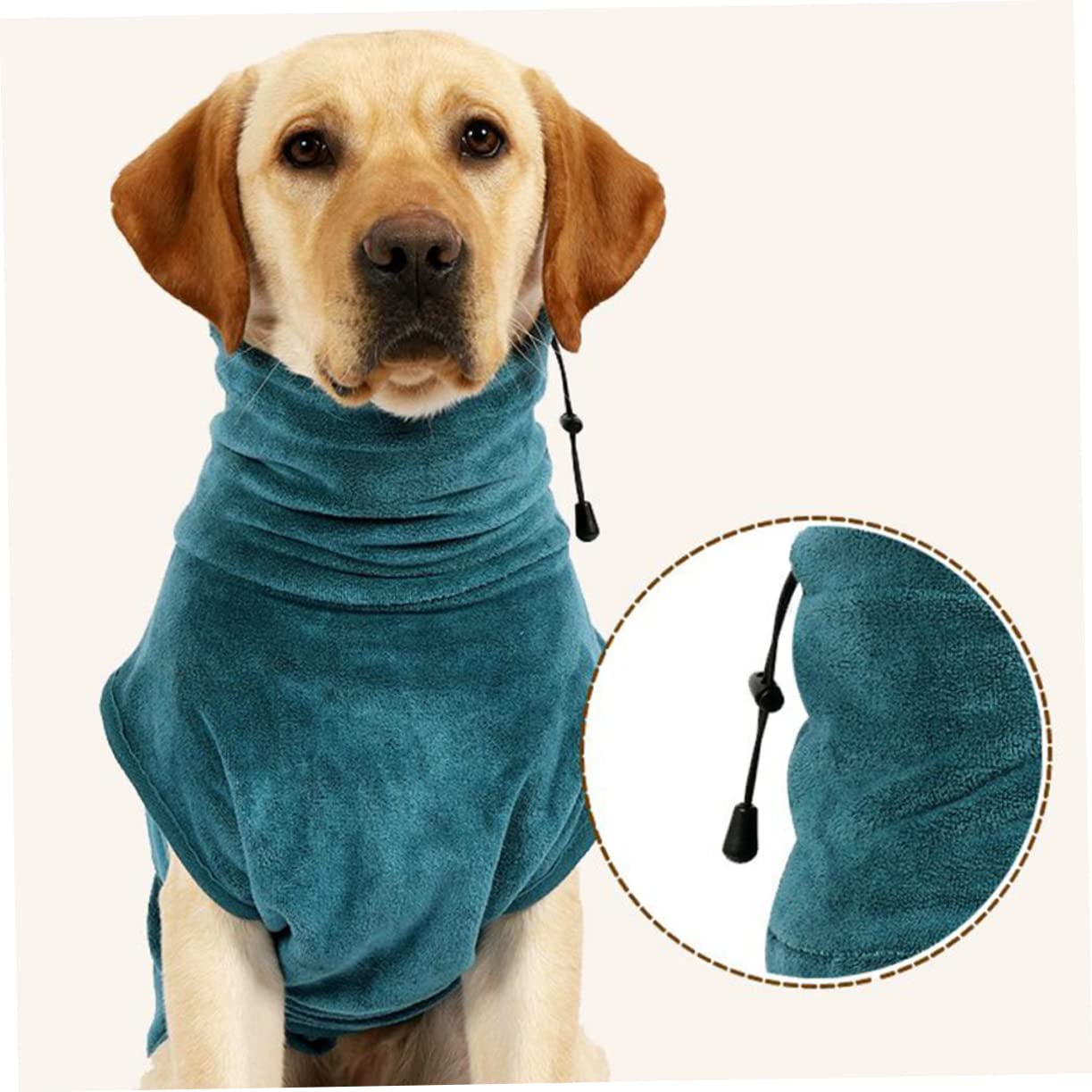 Hundebademantel Schnelltrocknend mit Taillengürtel, Nylon Polyester | Grün, für 2-15kg, Weich und Warm, für Hund und Welpe, Leicht zu Reinigen