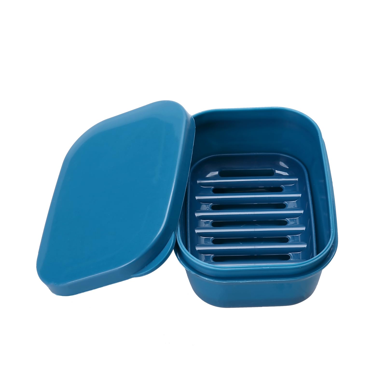 PUTING 1 Pack Soap Travel Container Portable Soap Case Leakproof Soap Box Soap Saver Dish with Cover Plastic Soap Bar Holder for Camping Outdoor Bathroom Shower Gym Hiking Traveling（Navy Blue）