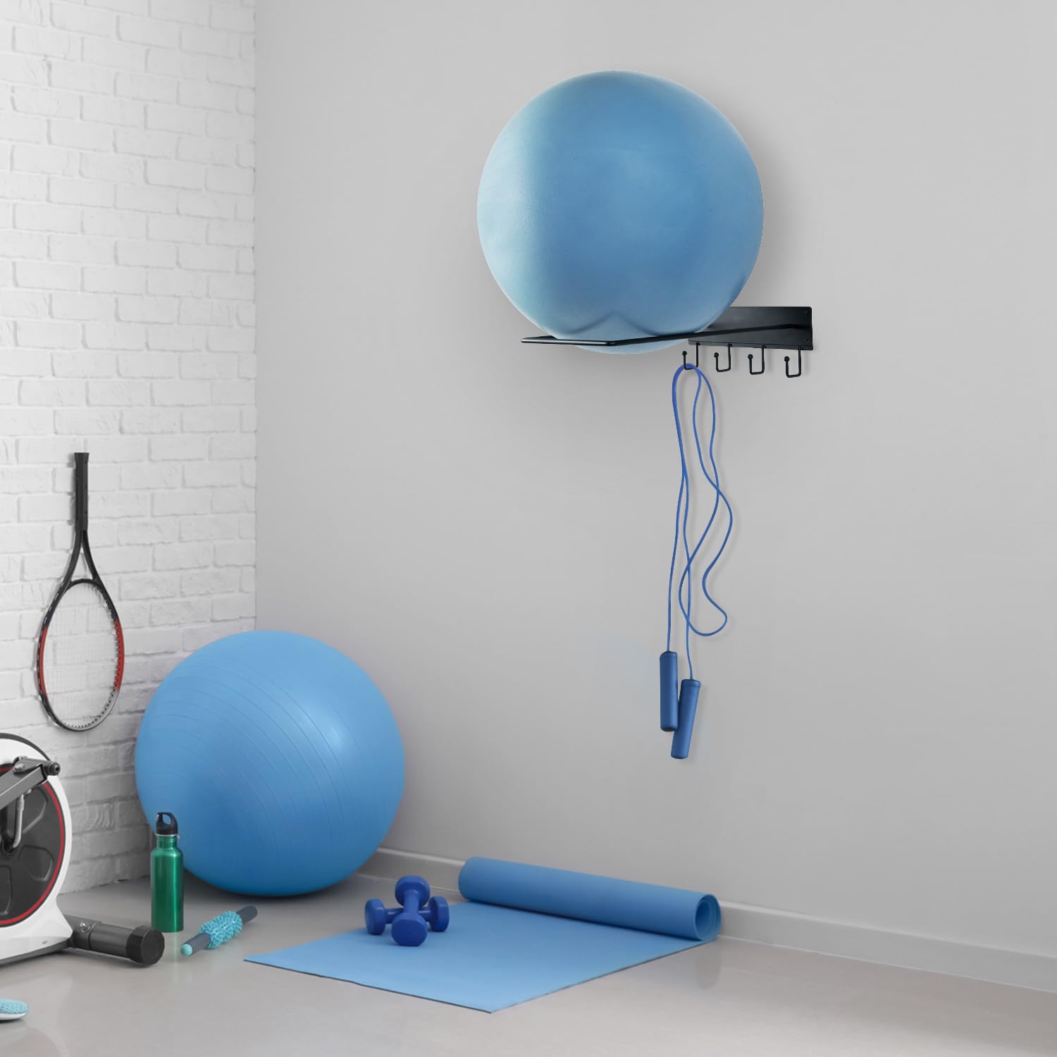 Ez Curl Bar Industrial Black Metal Wire Wall Mounted Stability