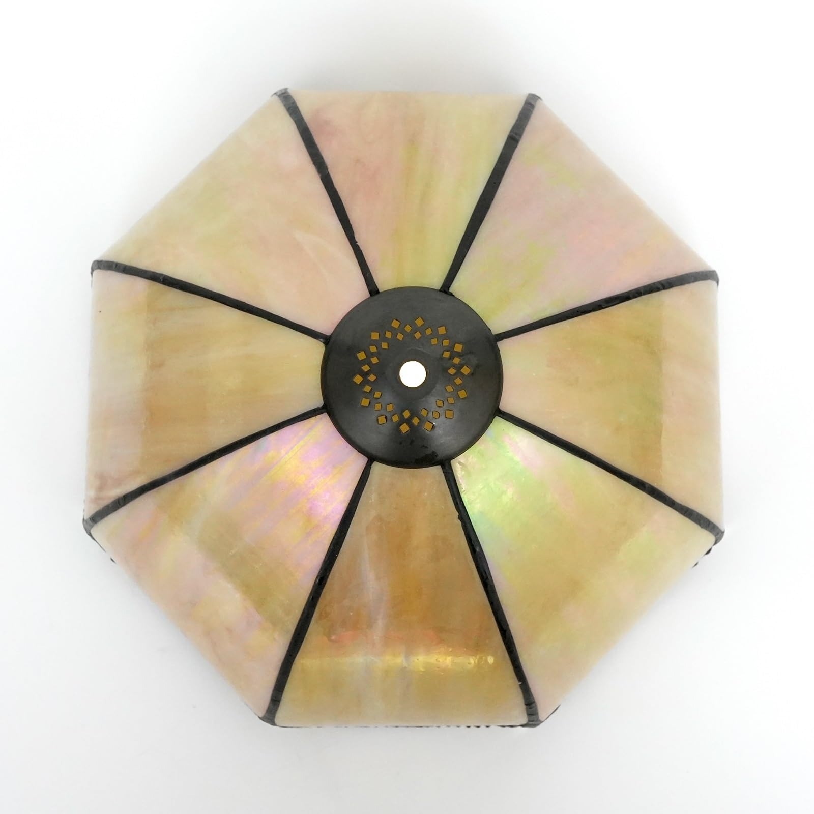 Nur Ersatz for Tiffany-Lampenschirm, 30,5 cm warmer Kürbis-Buntglas-Deckenlampenschirm im Vintage-Stil, Art Deco, for Tischlampen, Stehlampen, Pendelleuchten