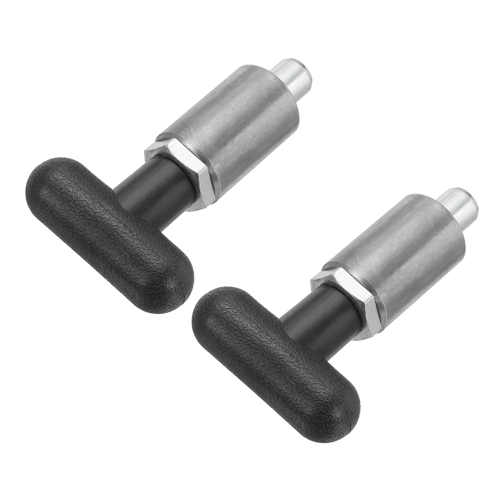 DTGN 2Pcs Handle Spring-Loaded Pull Pins, Alloy Steel Spring Plungers/Dowel Pins Handle Pull Rod Knobs for Shelving System Fitness Equipment, t Knob 0.9" Diameter 0.5"x0.5" Rod Size
