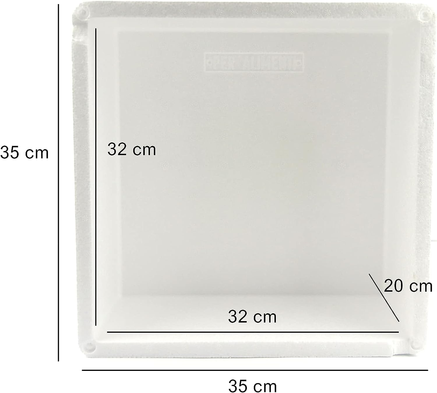 PZ 4 SCATOLA TERMICA BIANCA QUADRATA MISURE ESTERNE 35 X 35 CM+ COPERCHIO CASSA