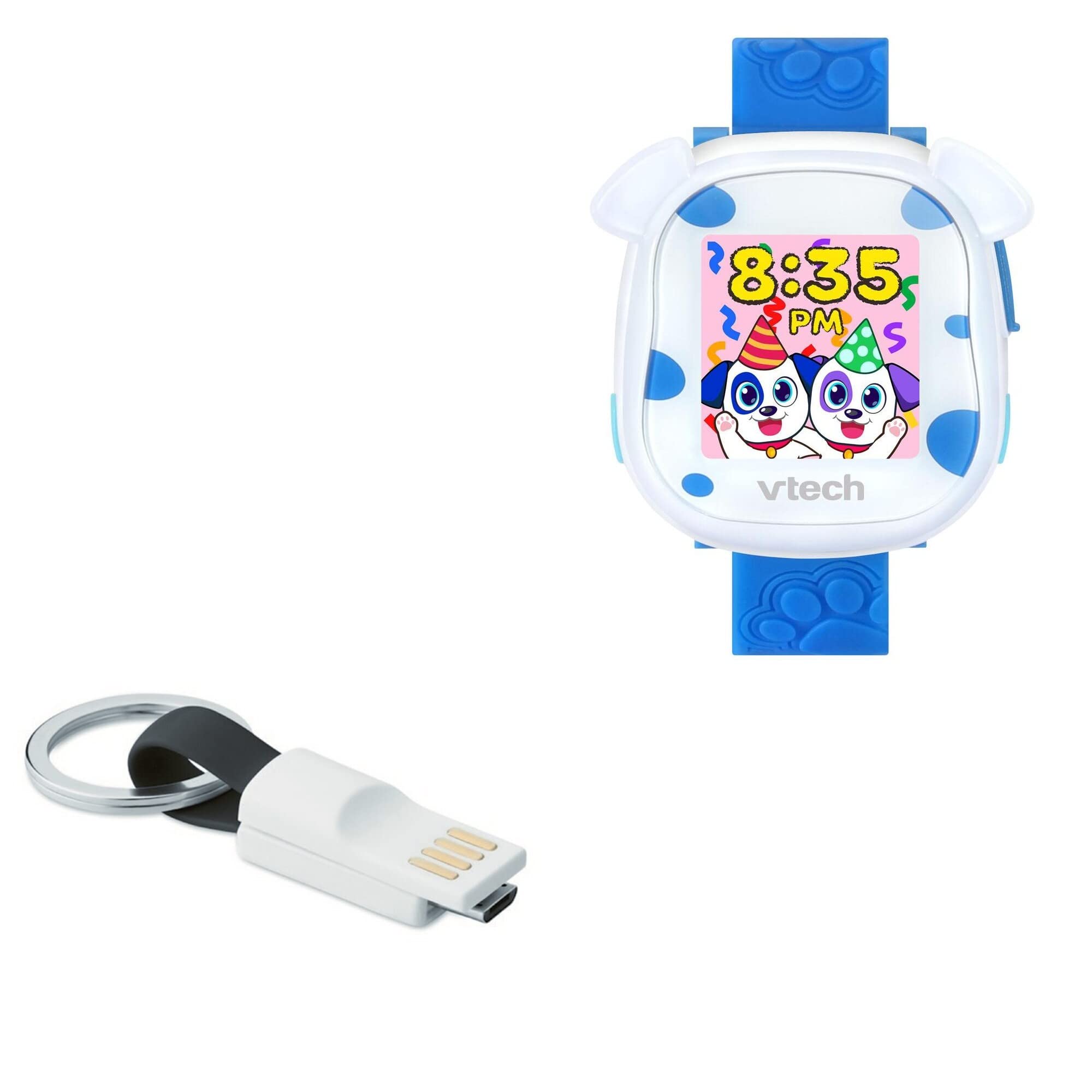 BoxWave Cable Compatible with VTech My First Kidi Smartwatch - Micro USB Keychain Charger, Key Ring Micro USB Cable - Jet Black