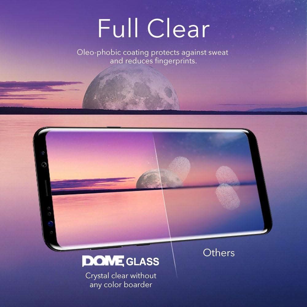 Super Big Clearance! Galaxy S9 Screen Protector, [Dome Glass] Full Coverage 3D Curved Tempered Glass Shield [NO UV Light Included] Easy Install by Whitestone for Samsung Galaxy S9 (2018) - Replacement Only